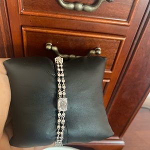 Givenchy Silver Beaded and Crystal Bracelet